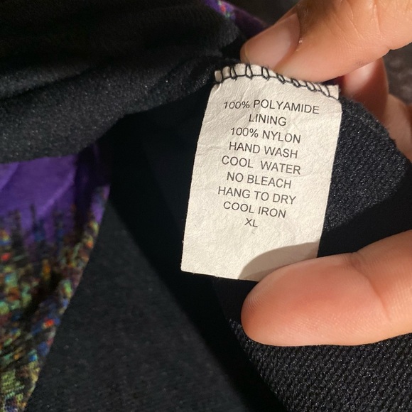 ELANA KATTAN Multicolor V-Neck Draped Faux Wrap Dress Size XL - Picture 3 of 5